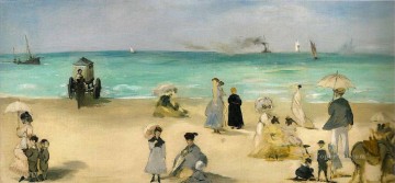 エドゥアール・マネ Painting - ブローニュの浜辺で 写実主義 印象派 エドゥアール・マネ